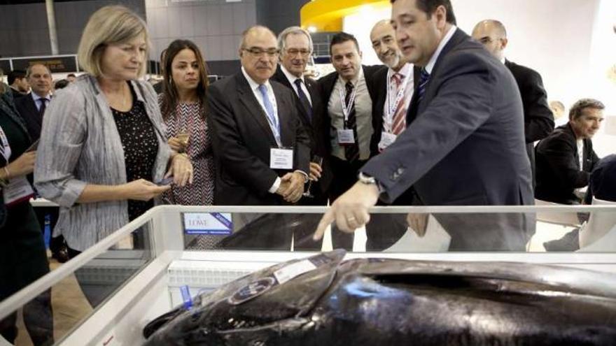 Responsables de la organización de la feria de Barcelona durante la inauguración de la pasada edición.