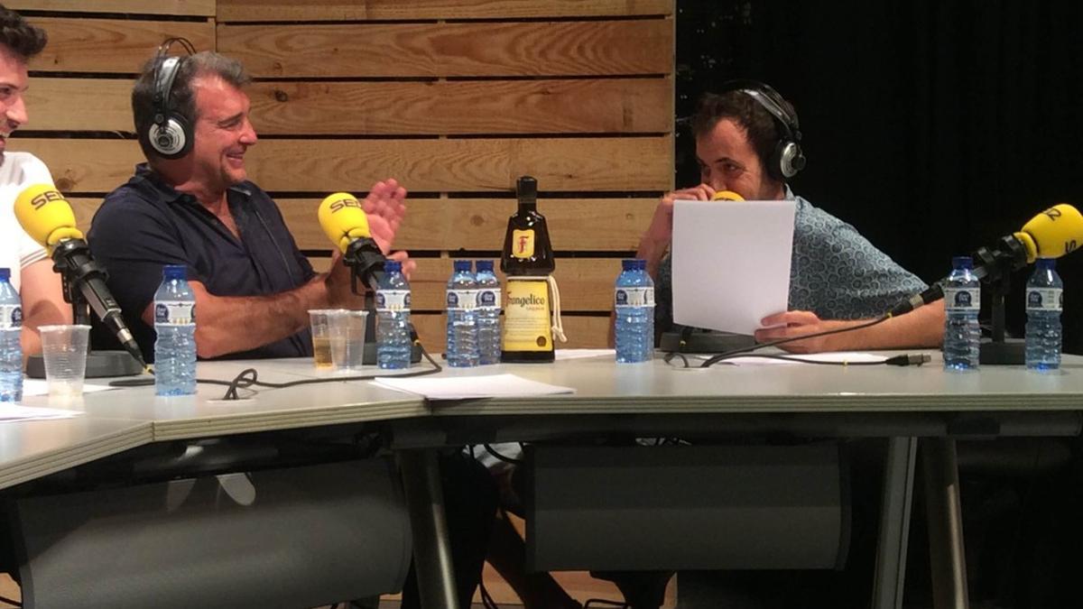 Joan Laporta, durante su intervención en el programa radiofónico 'La Sotana'.