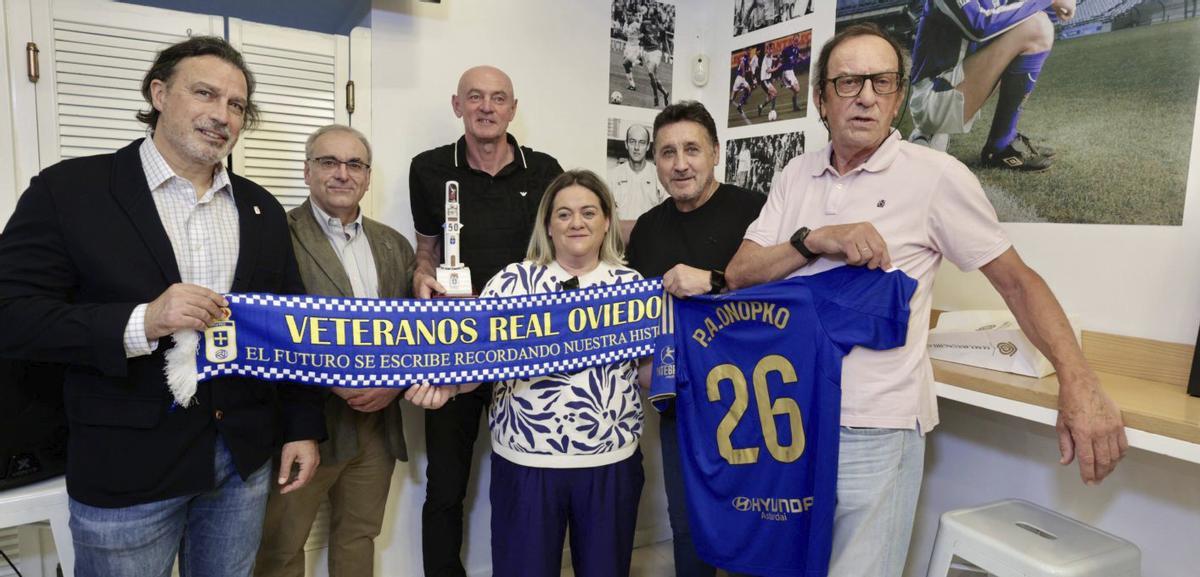 Por la izquierda, Natalia, Víktor, Vitali y Eugenia Onopko, ayer.
