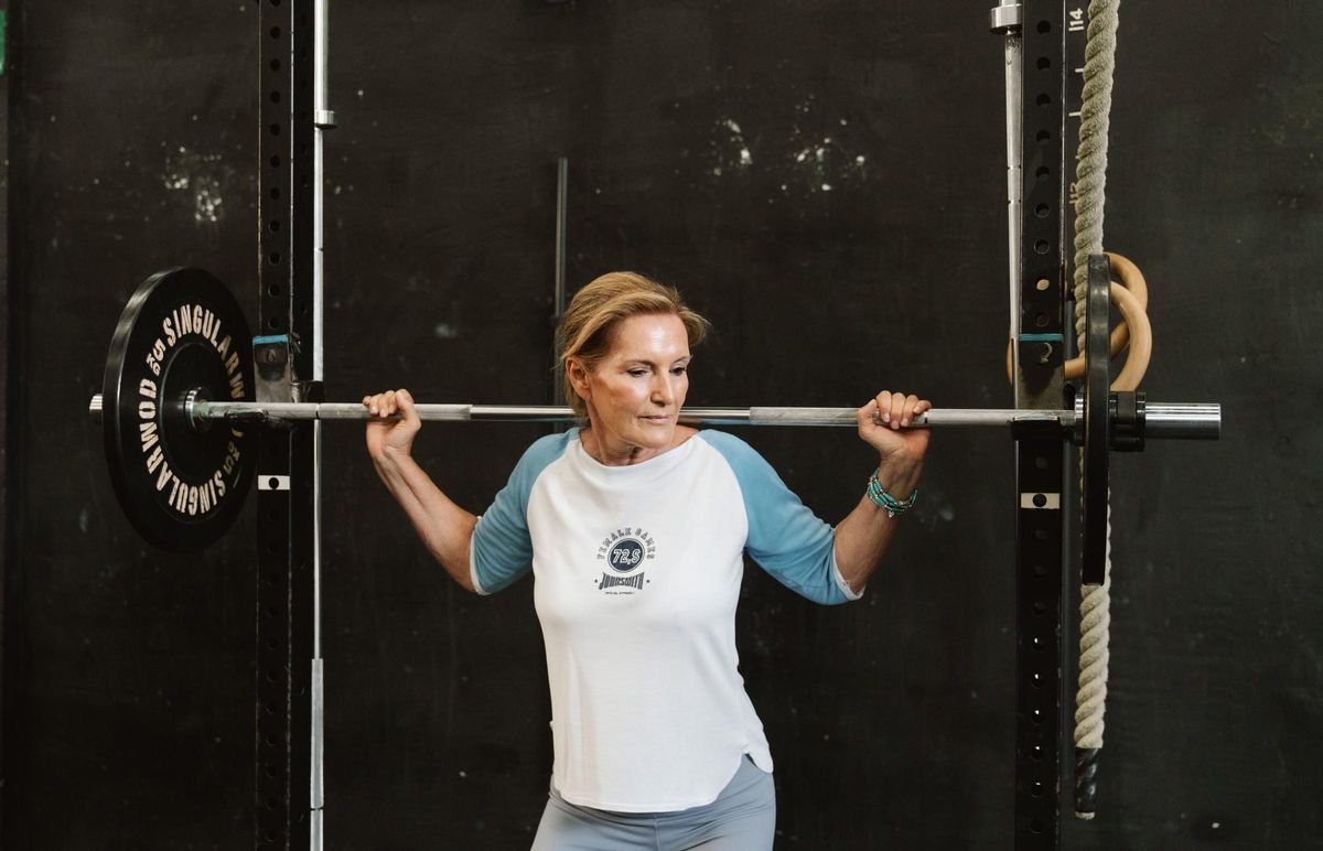Regina Fernández, preparada para hacer una sentadilla.