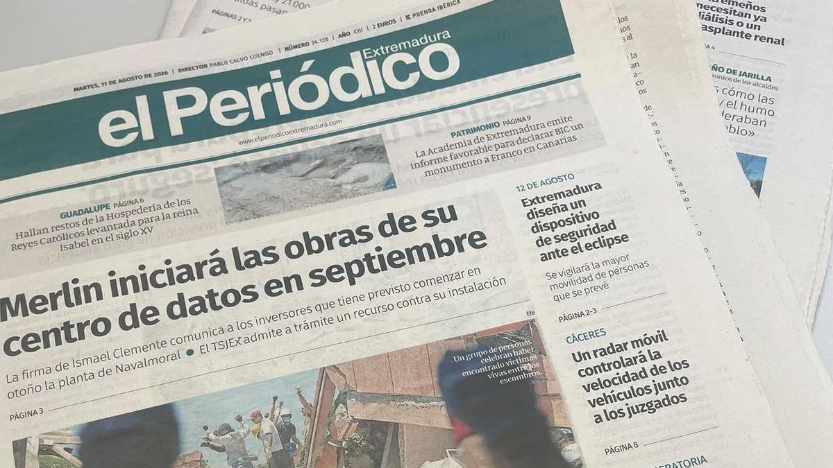 Ejemplares de El Periódico Extremadura.