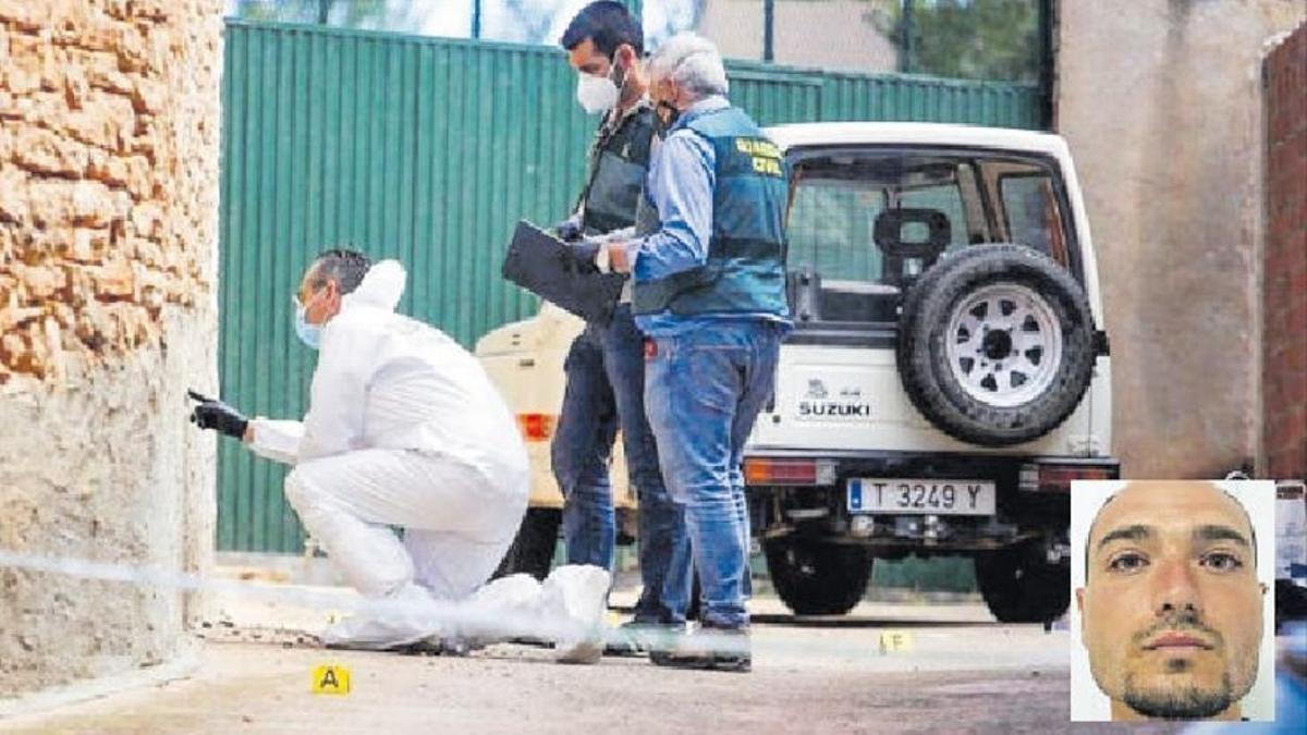 Abajo a la derecha, el rostro del Rambo de Requena. En la imagen principal, el coche en el que huyó.