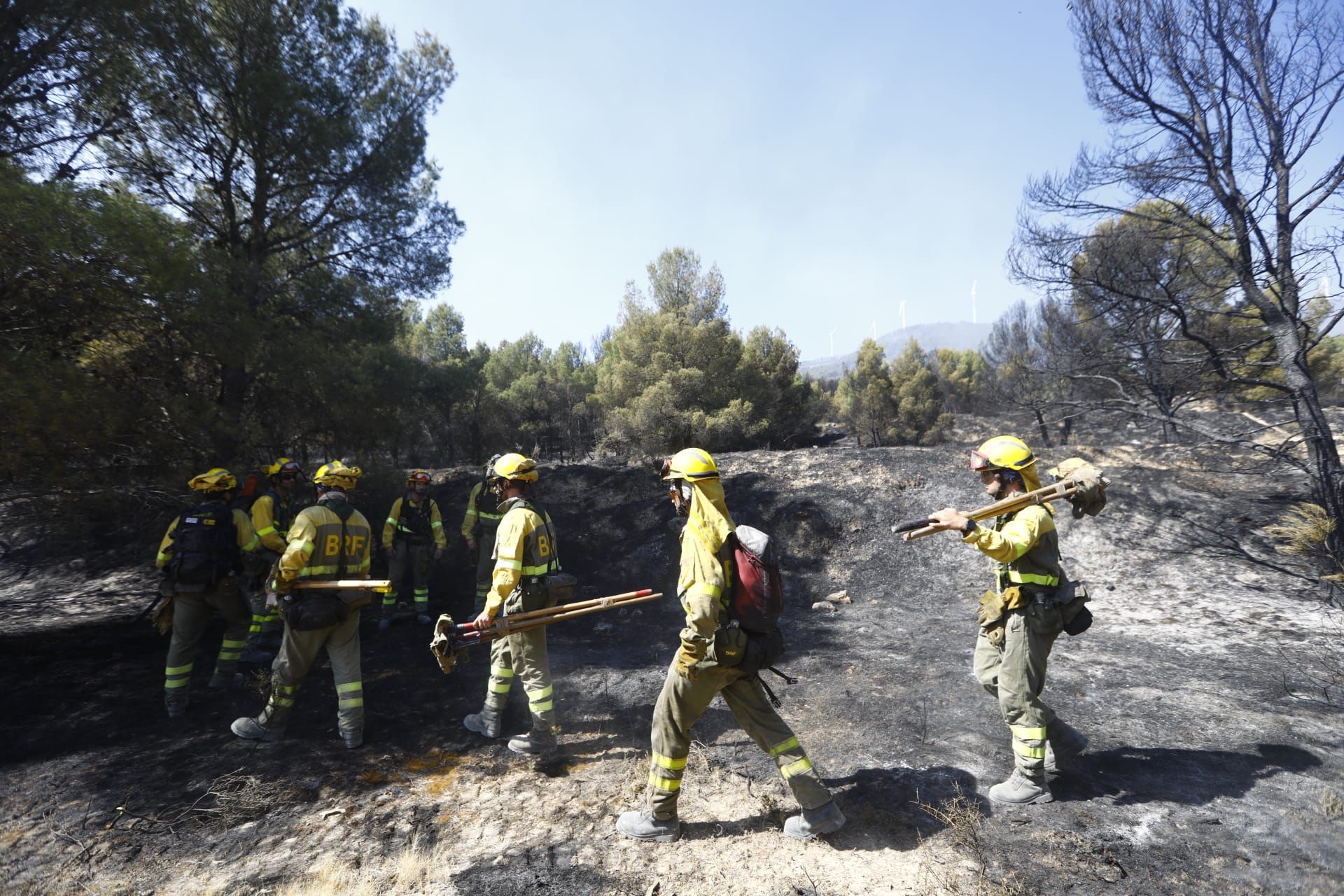 La Brif, desplegada en El Busto para sofocar el frente del incendio del Moncayo