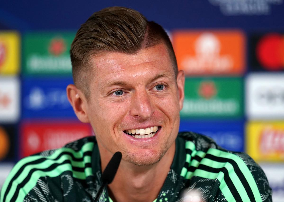 Toni Kroos, mediocampista del Real Madrid, durante su comparecencia antes del partido contra el City.