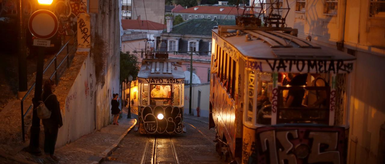 Tranvías en Lisboa.