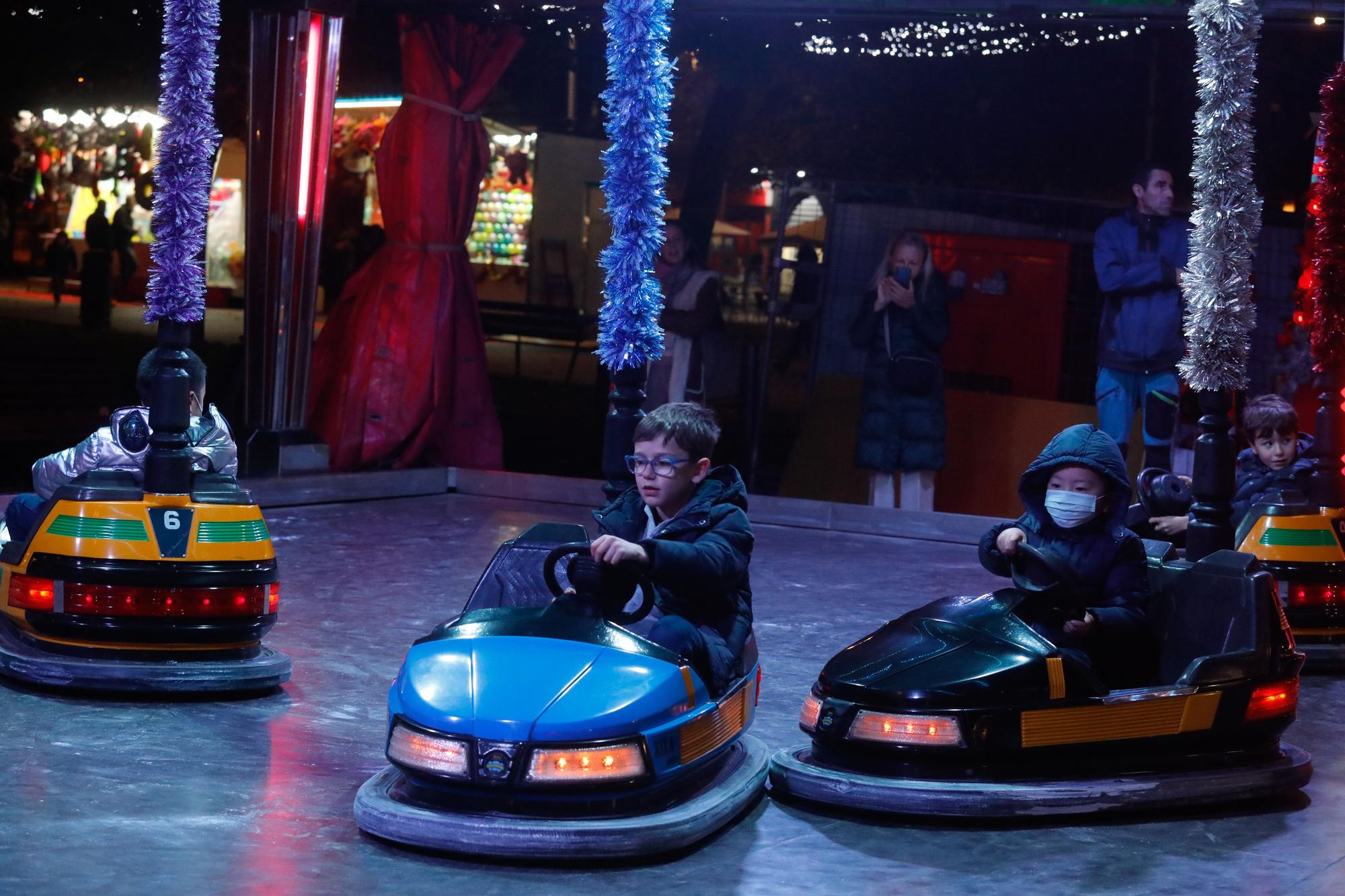 Las atracciones navideñas en la pista de La Exposición