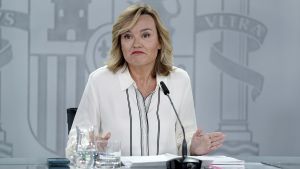 La ministra Portavoz, Pilar Alegría, tras el Consejo de Ministros.