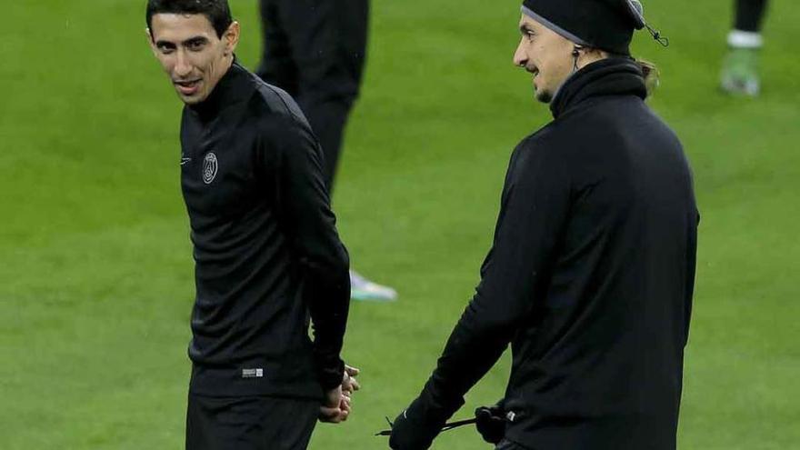 Di Maria e Ibrahimovic, ayer en el Bernabéu.