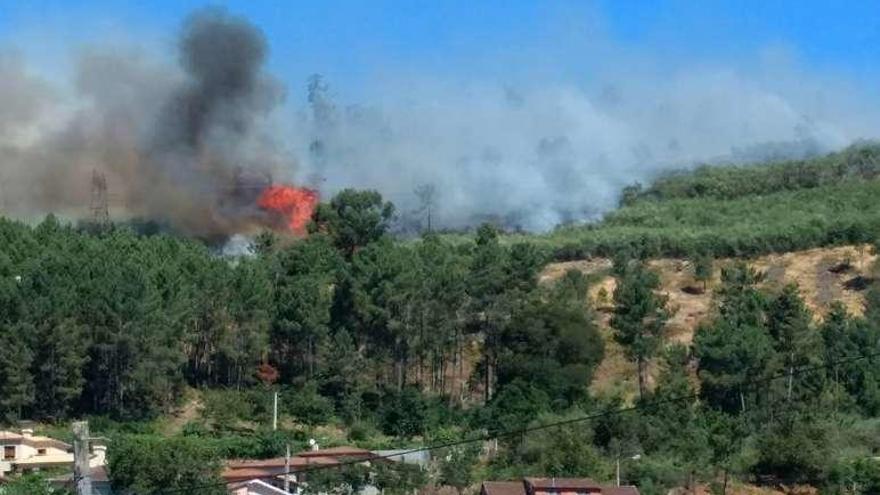 El incendio estuvo a pocos metros de algunas casas. // FdV