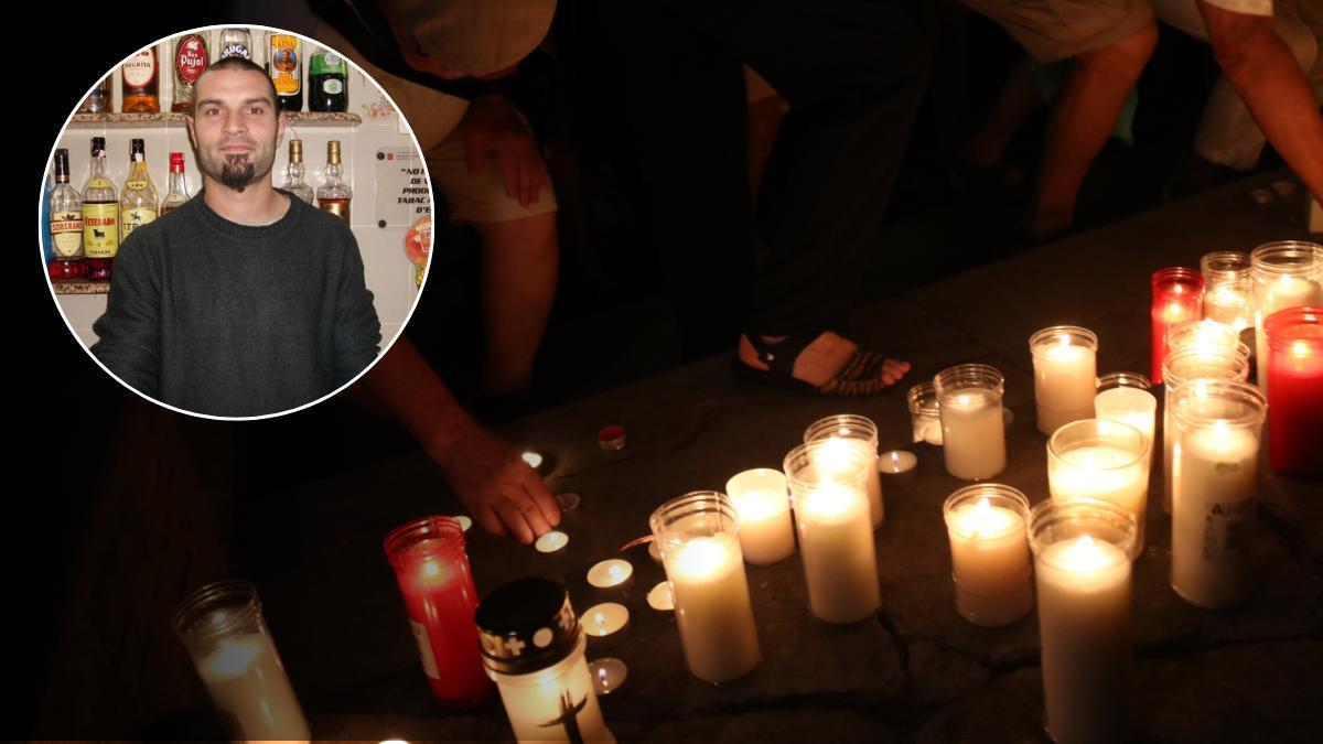 Un momento de la marcha con velas, celebrada ayer por la noche, a las Escodines en recuerdo de Carles Vilajosana