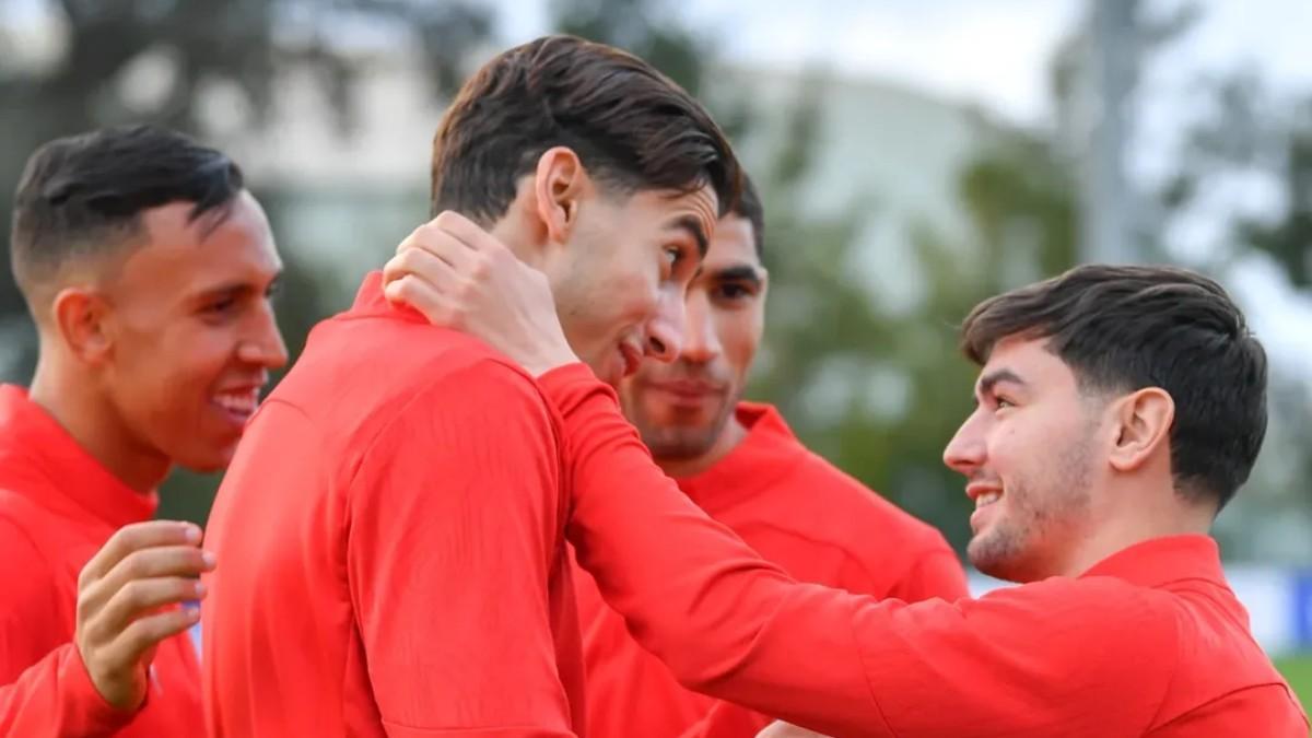 Marruecos entrenando antes de la final de la Copa Africa