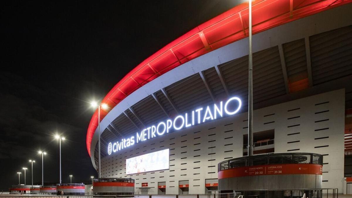 Exterior del estadio Civitas Metropolitano, feudo del Atlético de Madrid. /