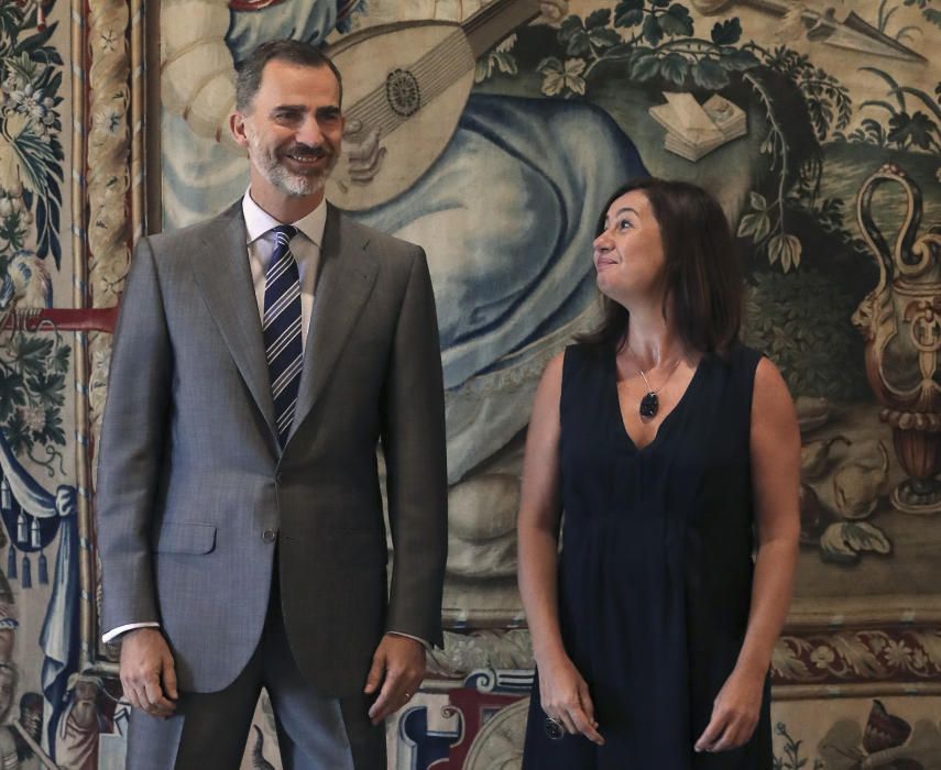 Der spanische Monarch hat am Freitag (28.7.) die balearische Ministerpräsidentin Francina Armengol, Parlamentspräsident Balti Picornell und Inselratspräsident Miquel Ensenyat empfangen.