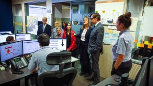 El president Salvador Illa i la consellera de Interior Núria Parlon en el Centre de Coordinació Operativa de Catalunya (CECAT).