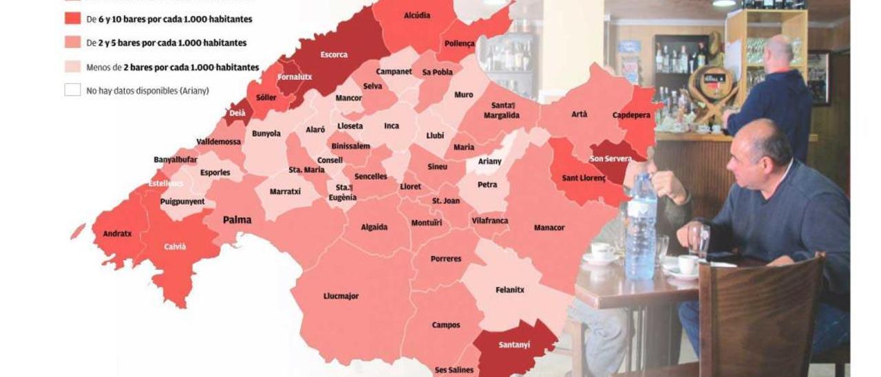 Escorca es el pueblo con más bares por habitante y Mancor de la Vall, el que menos