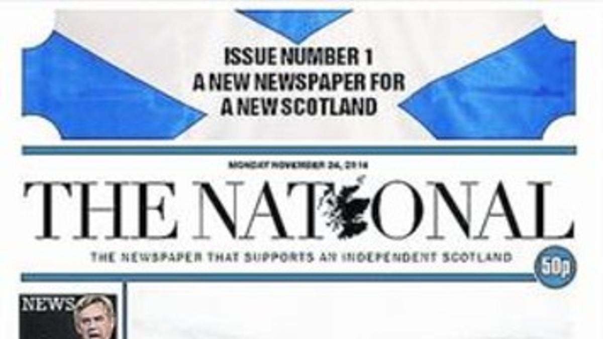 Una portada de 'The National', el nuevo diario escocés escorado al independentismo.
