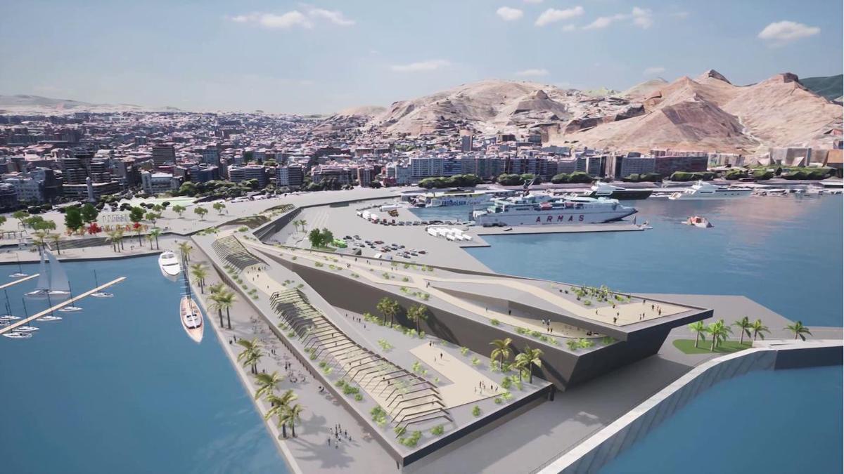 Infografía del proyecto Muelle de Enlace, en Santa Cruz de Tenerife.