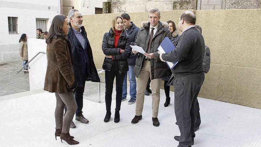 María Ramallo, José Manuel Cores Tourís, Marta Fernández-Tapias y Alfonso Rueda, en Marín. // S. Álvarez