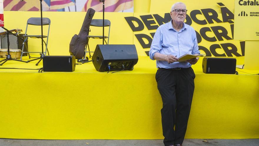 Ernest Maragall, en l’acte de tancament de campanya d’ERC per a les eleccions locals a Barcelona, el 21 de juliol del 2023. | ÁNGEL GARCÍA MARTOS