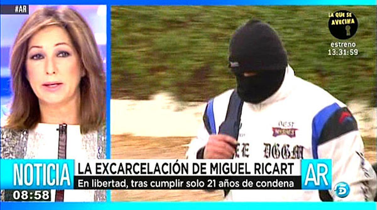 Ana Rosa i lexcarceració de Ricart, ahir al matí a Tele 5.