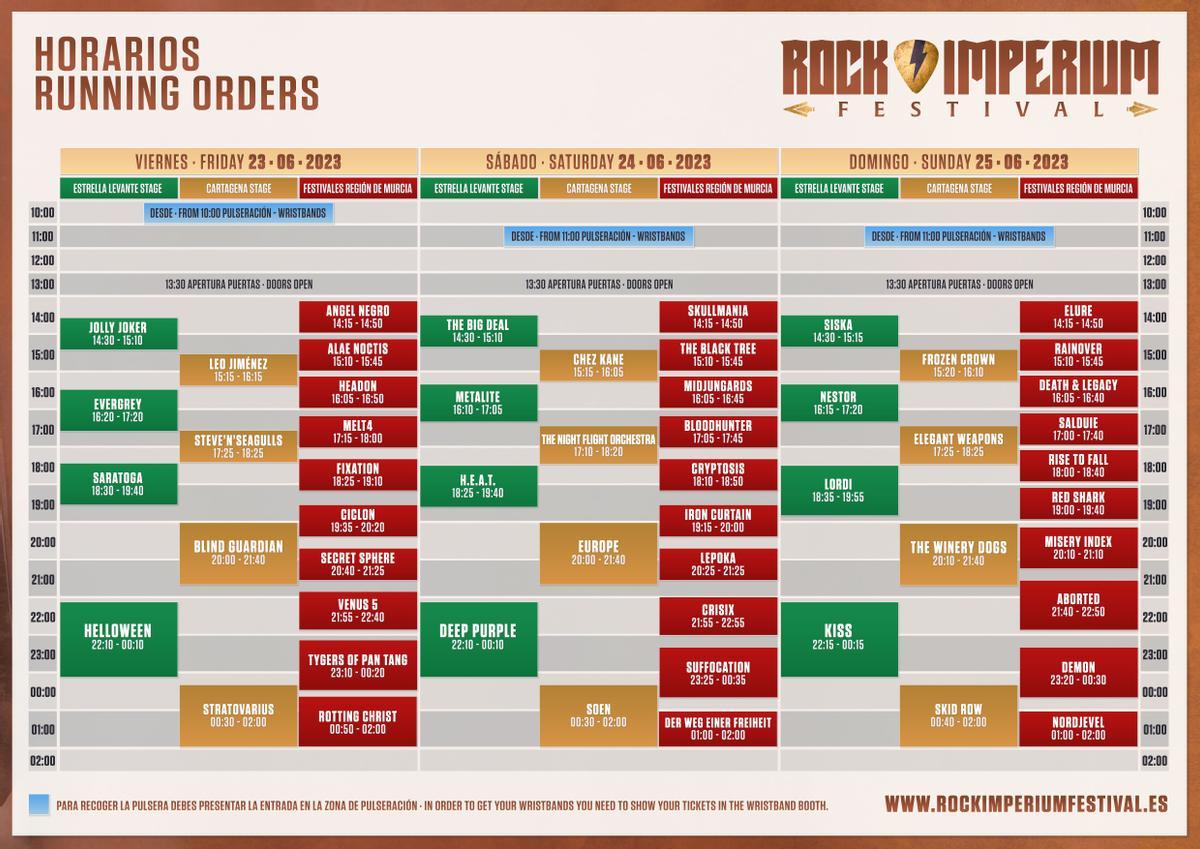 El horario del Rock Imperium 2023.