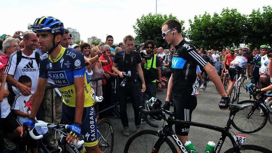 Contador y Froome, tras la subida a Ézaro en la pasada Vuelta a España.