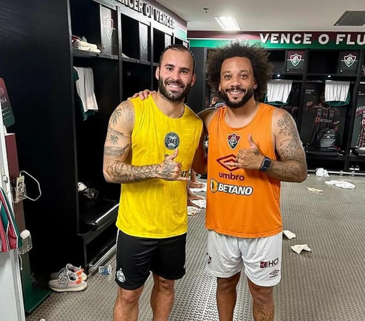 Jesé Rodríguez, junto a Marcelo.