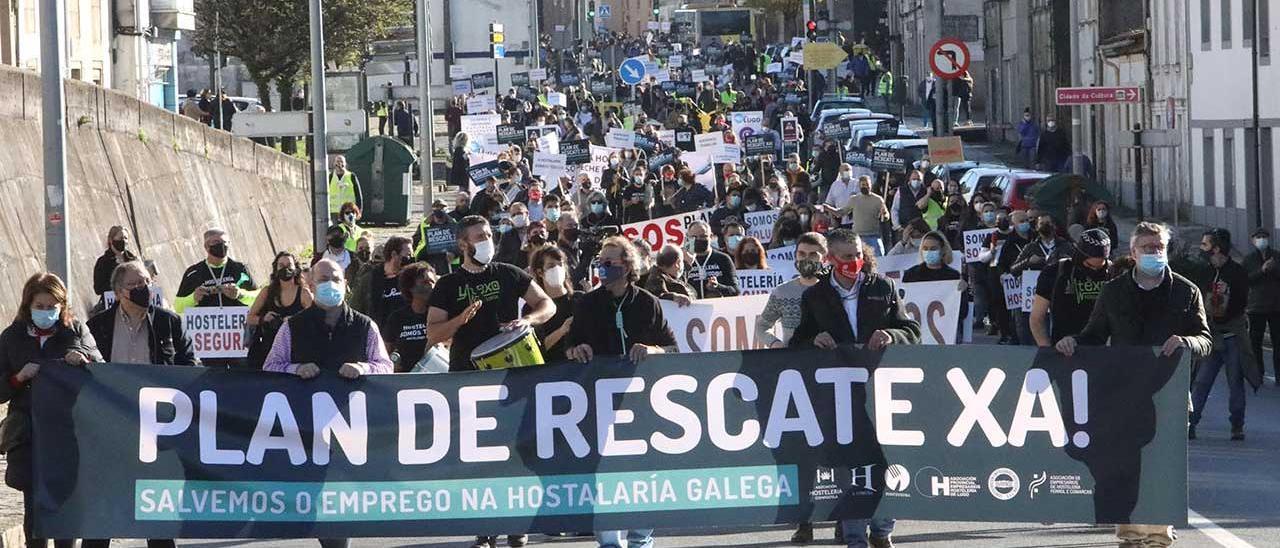 Manifestación del sector de la hostelería de toda Galicia en Santiago de Compostela el pasado mes de noviembre