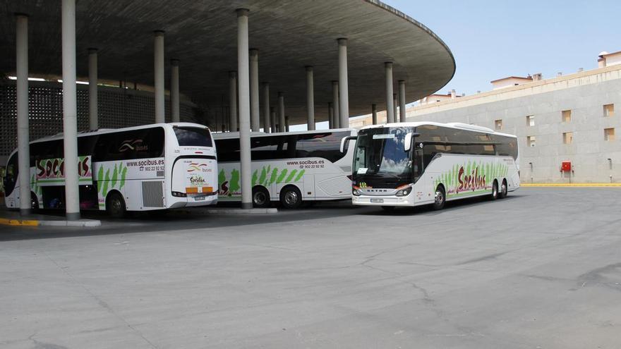 Autocares de Socibus, en la estación de Córdoba en una imagen de archivo.