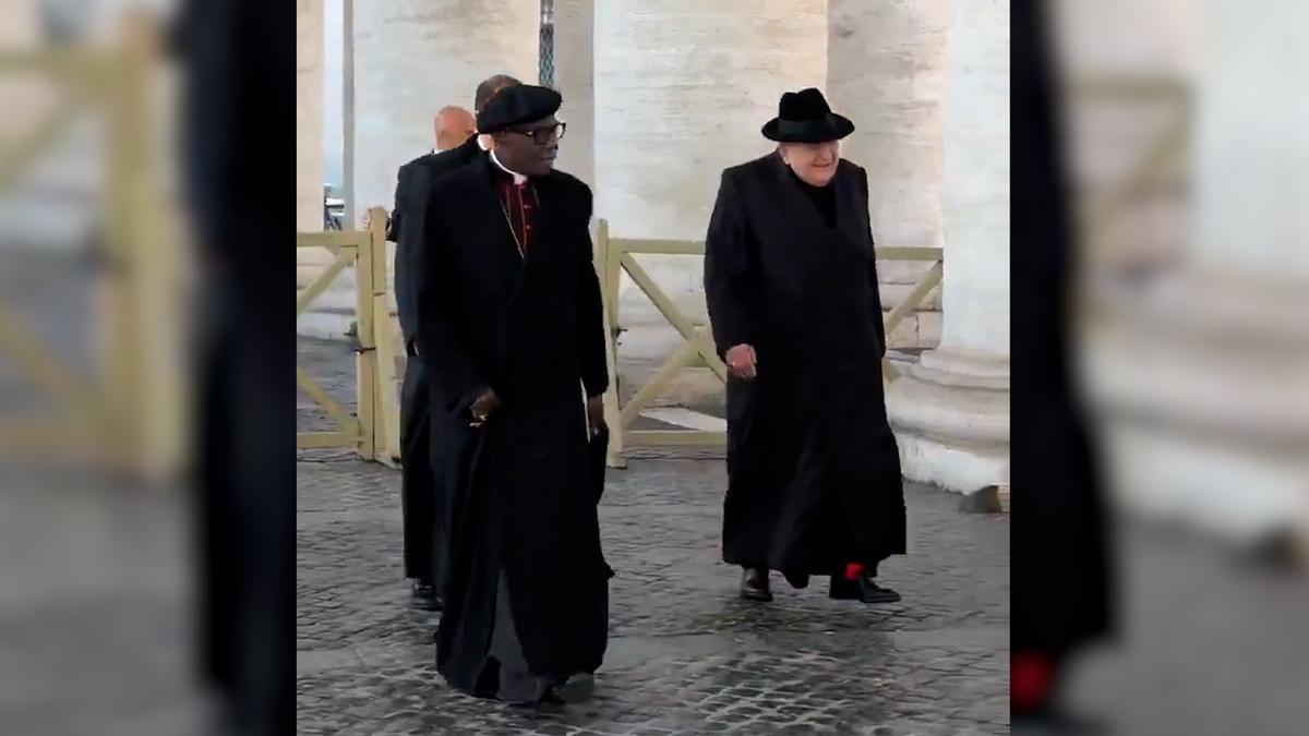 Los cardenales conservadores Burke y Sarah llegan juntos al Vaticano tras la muerte del Papa Francisco