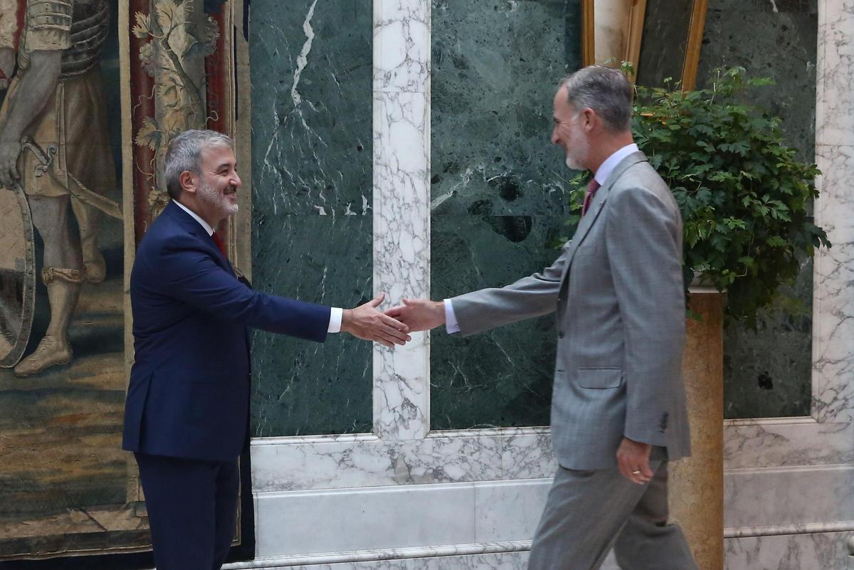 El rey Felipe VI se reúne con Jaume Collboni, alcalde de Barcelona