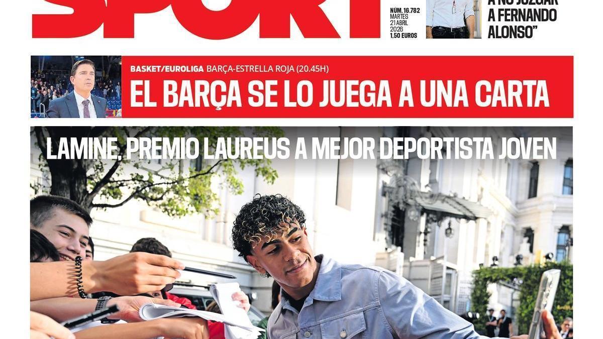 Esta es la portada de SPORT de hoy martes, 21 de abril de 2026