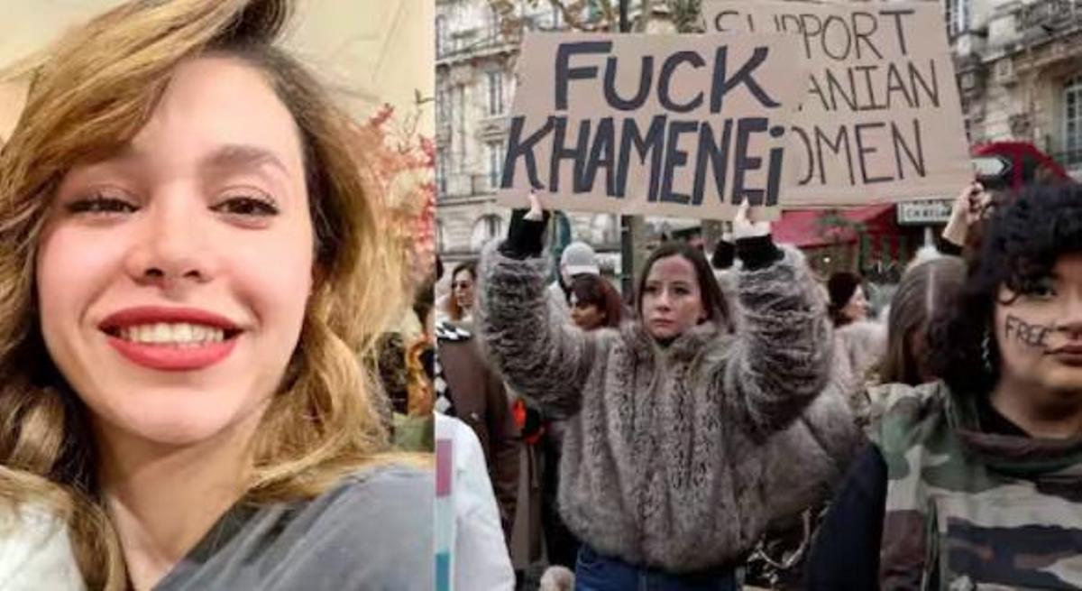 Rubina Aminian y manifestaciones contra la represión en Irán.