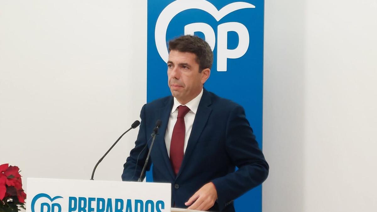 El presidente autonómico del PP, Carlos Mazón