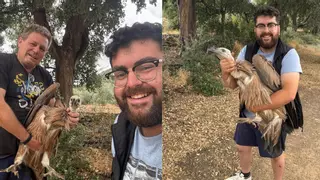 Juanjo, Dioni y el rescate de un buitre leonado