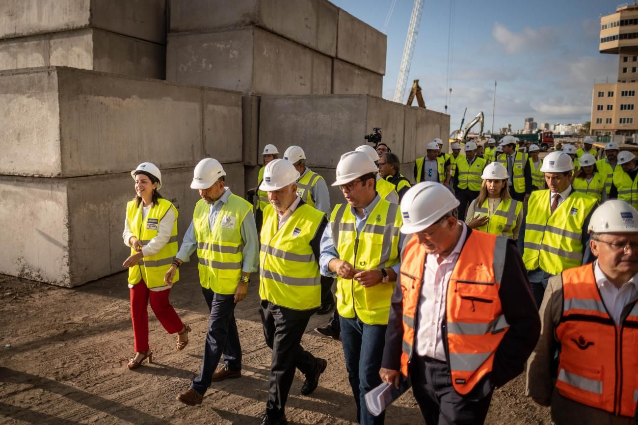 Visita del presidente del Gobierno a las obras del litoral de Valleseco