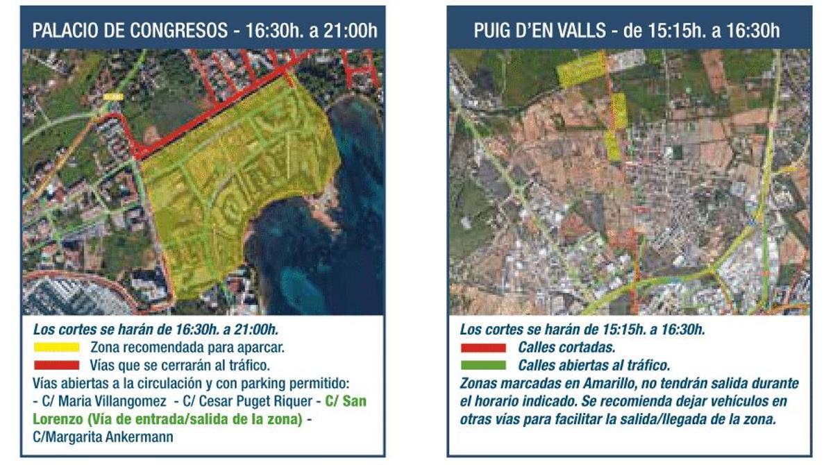 Mapa de vías cortadas.