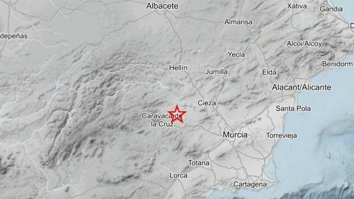 Mapa del epicentro del terremoto
