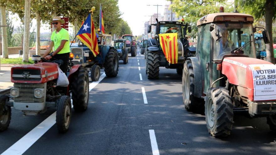 Tractors a la manifestació de Barcelona.