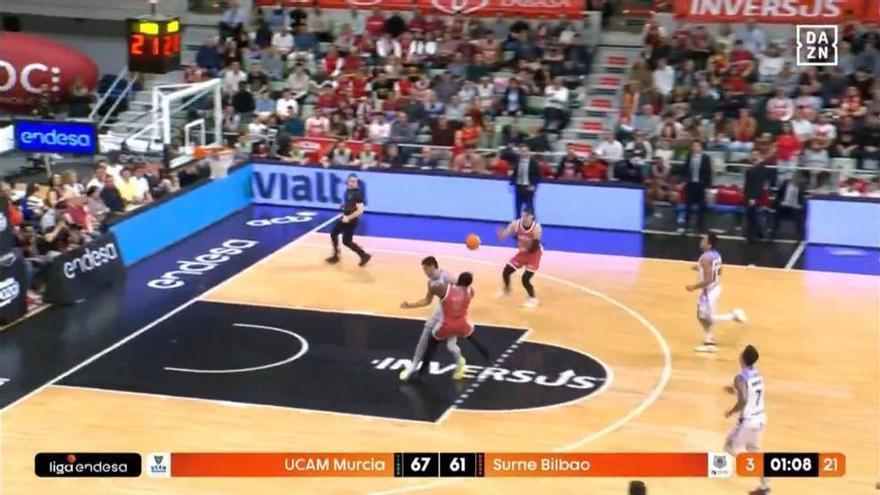 Por qué Krampelj no será castigado por su acción contra Cacok en el UCAM Murcia-Surne Bilbao