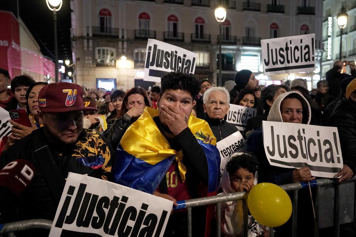 La manifestación convocada en Madrid para apoyar a Edmundo González como presidente electo de Venezuela, en imágenes