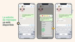 Ja és possible editar els missatges de WhatsApp
