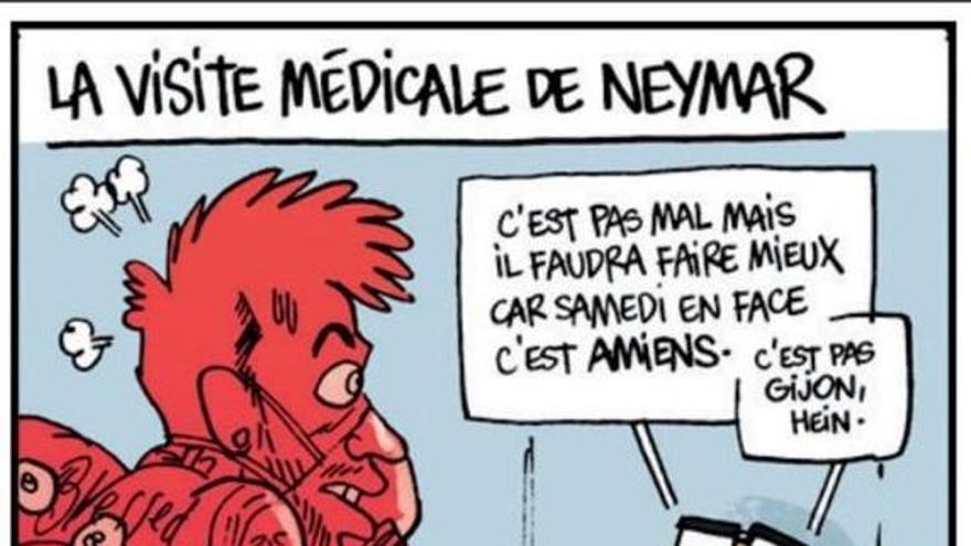 L&#039;Equipe caricaturiza a Neymar... y se acuerda de Gijón