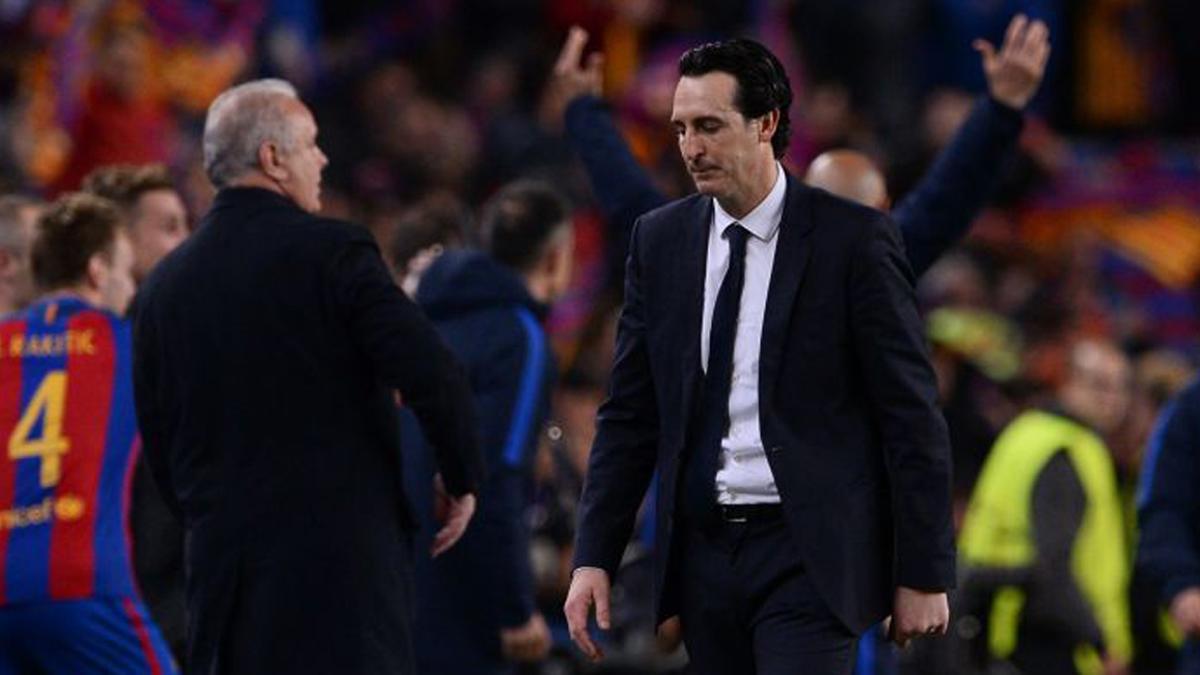 Unai Emery, durante un partido frente al Barça