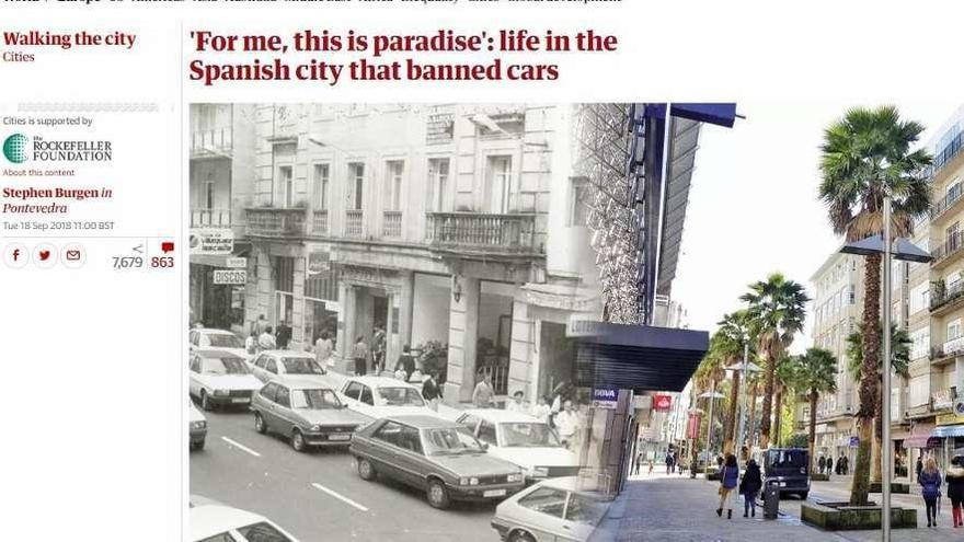 El artículo está ilustrado con una foto del antes y el después de la calle Gutiérrez Mellado. // FdV