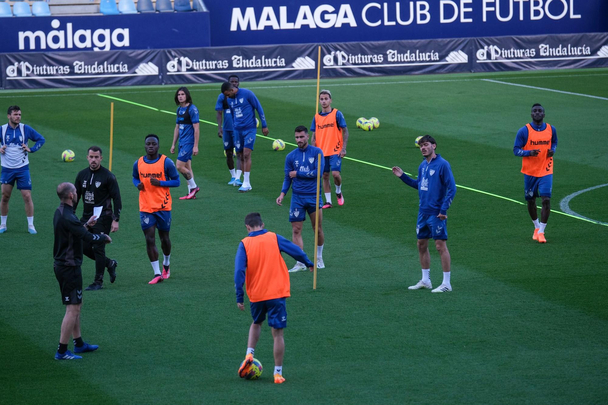 Entrenamiento del Málaga CF antes del partido contra el Levante