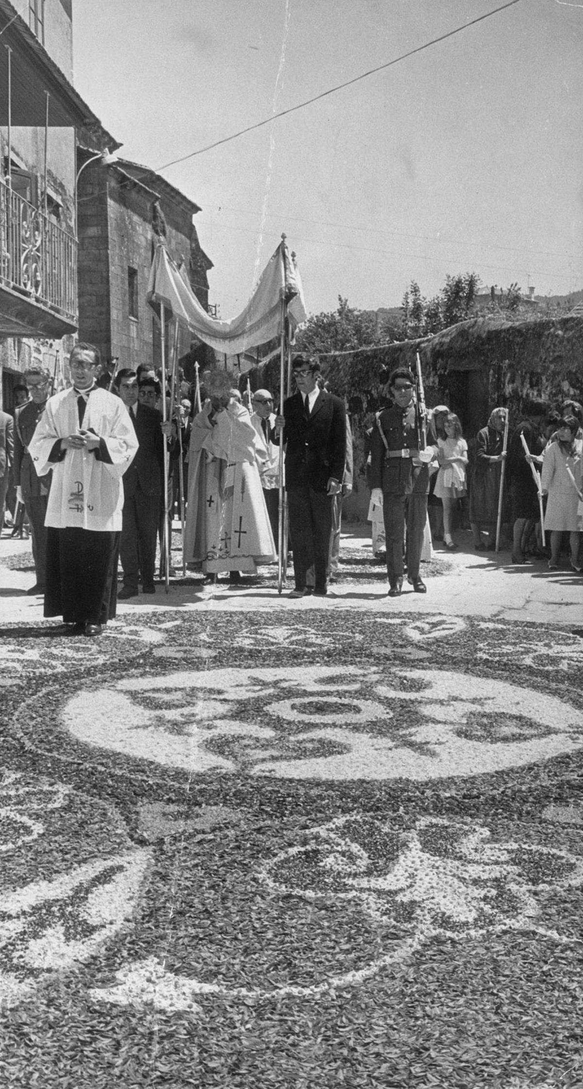 Alfombra floral con motivo de las Festas da Coca y el Corpus Christi.