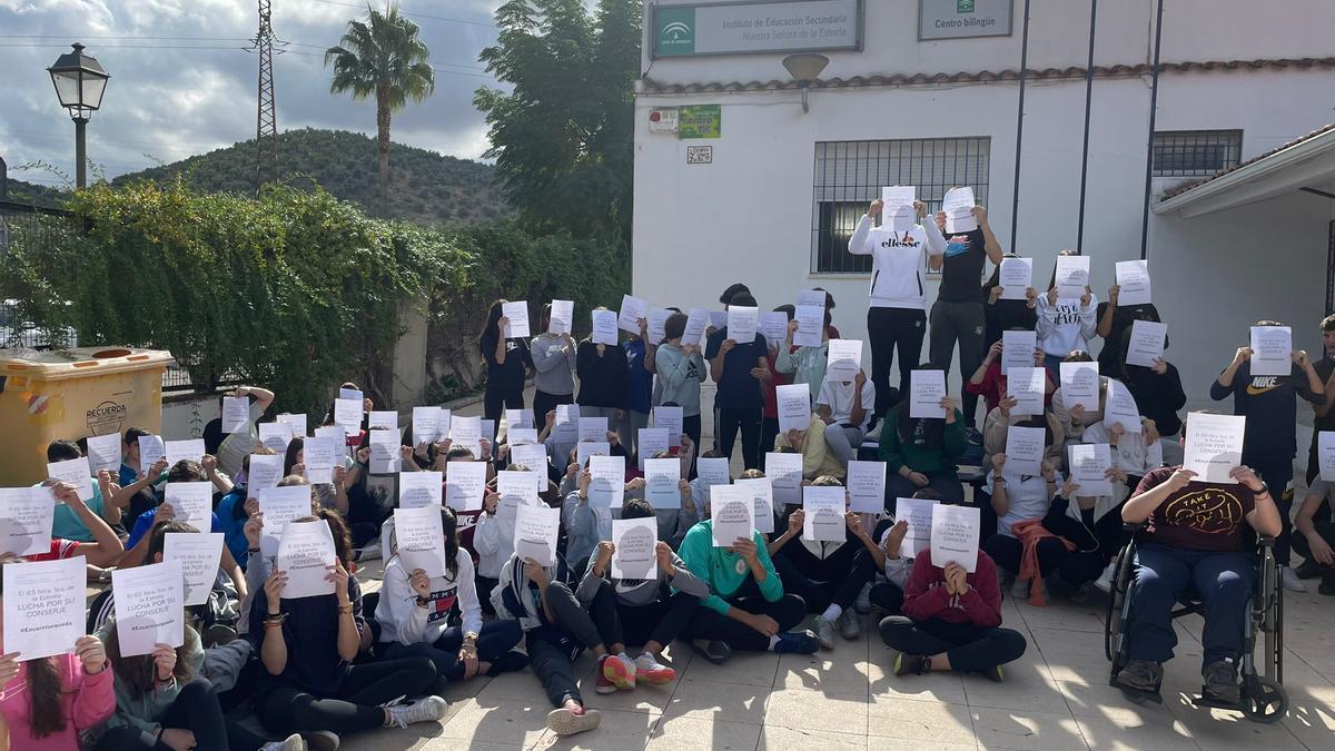 Imagen de la protesta de los alumnos.