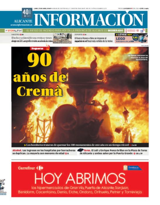 Estas han sido las portadas más destacadas de INFORMACIÓN en 2018