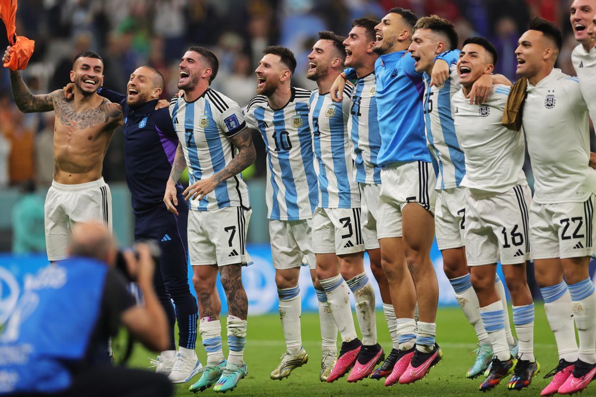 Así celebraron Messi y Argentina el pase a la final Así celebraron Messi y Argentina el pase a la final